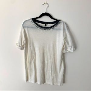 Shirt from J Crew. Rhinestone details at the collar. Size S.